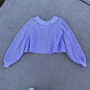 Free people lavender cropped sweater